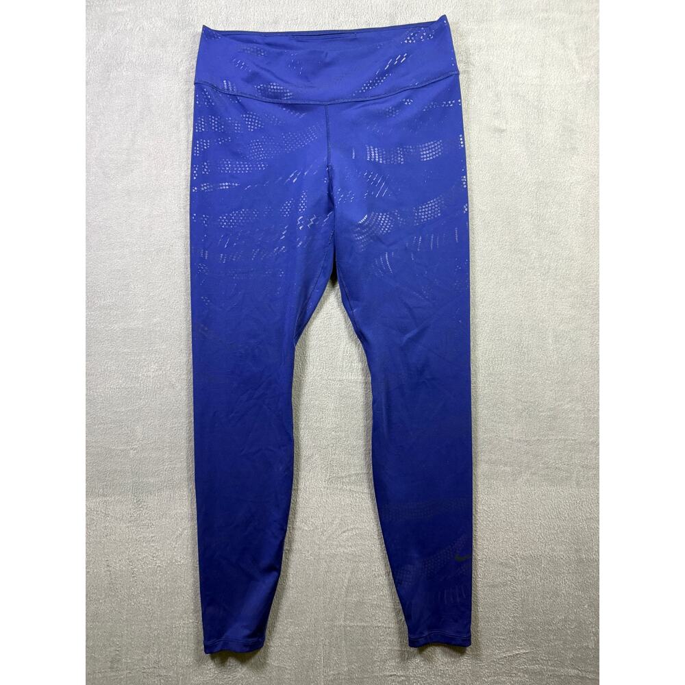 Nike Dri-Fit Women's Full Length‎ Leggings Blue Geometric Size XL (28" inseam)